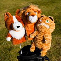 En stock Housse de tête de club de golf en peluche amusante (Lion, Chat, Corgi, Chien) – Housse de driver et de bois de golf