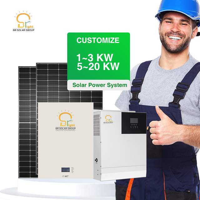 BR SOLAR 5KW 48V Off-Grid Solar Power System Complete Kit with 550W Panels & Lithium Battery for Home Use