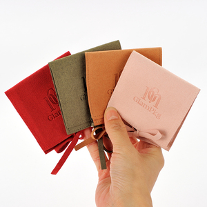 <b>Envelope</b> Jewelry Microfiber Custom Gold Debossed Logo Colorful Jewelry Packaging Pouches Necklace Ring Jewelry <b>Gift</b> Bag - Product Image 1