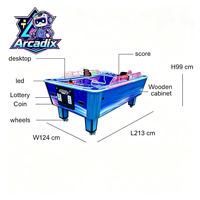 Table de hockey sur air commerciale à monnayeur, prix d'usine, pour 2 joueurs, machine de jeu d'arcade de hockey avec LED pour centre de jeux