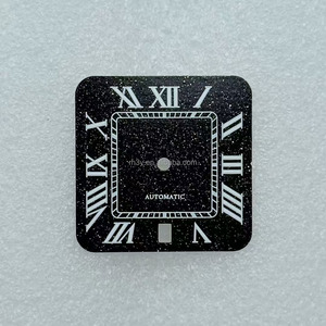 Cadran de montre carré en acier inoxydable 27 mm, mouvement NH35, design ciel nocturne, chiffres romains et arabes non lumineux, pièces durables - Product Image 5