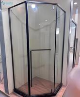 Douchecabine in diamantvorm |   Polygoonvormige douchecabine met aluminium frame, modern design voor thuis en hotel