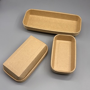 Barquettes alimentaires rectangulaires jetables en papier, en gros, pas cher, avec logo personnalisé, résistantes à la graisse, pour les repas - Product Image 6