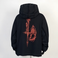 Blouson d'hiver matelassé THUG CLUB en gros, style streetwear, coupe oversize, fermeture éclair, col montant, pour homme, en Spandex/Coton Biologique, avec logo métallique vintage