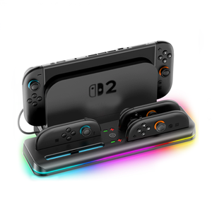 Trái Và Phải Gamepad Từ Tính Sạc Cơ Sở Cho Nintendo Chuyển Đổi 2 Giao Diện Điều Khiển Sạc Đứng Với RGB Màu-Thay Đổi Đèn - Product Image 3