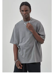 T-Shirt Vintage in Cotone Lavato 275gsm, Maglietta Oversize alla Moda con Spalle Scese, T-Shirt Unisex Streetwear - Product Image 3