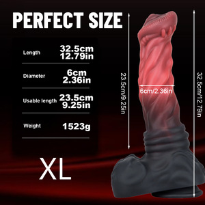 Dildo Mostruoso Fantasy in <span class=keywords><strong>Silicone</strong></span> a Forma di Pene di Cavallo Realistico con Ventosa, Giocattolo Sessuale Morbido ed Enorme per Adulti, Donne e Coppie - Product Image 6