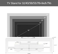Meuble TV avec éclairage LED, centre de divertissement moderne, console multimédia et table de rangement à étagères ouvertes
