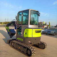 Mini-excavatrice hydraulique compacte sur chenilles ZE35GU 0,1 m³ 3,8 tonnes, micro-pelle équipée d'un attache rapide et d'un ripper