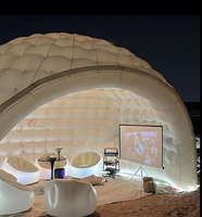 Tente dôme igloo gonflable pour boîte de nuit avec lumières LED - Tente de fête extérieure résistante aux intempéries pour événements en plein air et camping