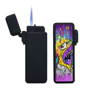 Briquets à gaz rechargeables en plastique à double face, personnalisables avec logo, tendance 2025, vente en gros, coupe-vent - Product Image 1