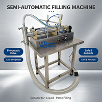 Machine de remplissage horizontale semi-automatique pneumatique en acier inoxydable pour liquides et pâtes, idéale pour les cosmétiques et les crèmes (vente en gros)