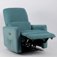 Sillón Reclinable Eléctrico de Diseño Moderno y Lujoso VANBOW en Tela Texturizada con Bolsillo Lateral de Almacenamiento