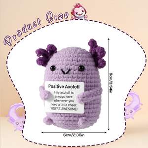 Apoyo emocional púrpura positivo Axolotl <span class=keywords><strong>Crochet</strong></span> Mini juguete de peluche lindo inspirador para regalo de muñeca de punto edificante - Product Image 5