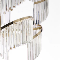 Luminaire en cascade en verre moderne ANNO pour la conception d'escaliers de villas de luxe