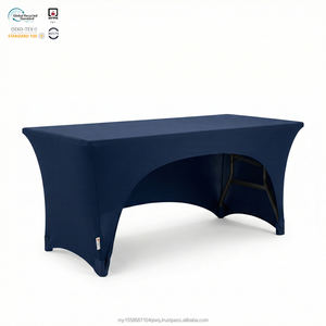 Housse de table extensible en spandex solide de 8 pieds pour les événements d'exposition et de mariage - Imperméable et écologique - Product Image 1