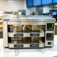 Armoire chauffante pour hamburgers en acier inoxydable, 4 bacs, contrôle de température indépendant, pour maintien au chaud des aliments