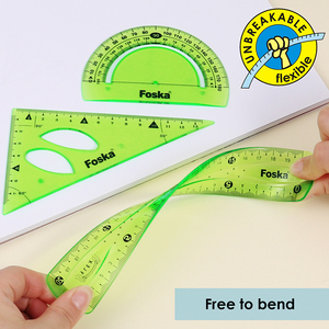 Foska 20CM Nhựa Linh Hoạt Hình Hình Học Trường Cai Trị Đặt - Product Image 3