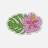 Écussons brodés pour vêtements de mode, à repasser, personnalisés, en forme de fleur