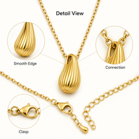 Collier pendentif rainuré personnalisé, chaîne en métal doré, bijoux pour femme, cadeau, tenue de soirée