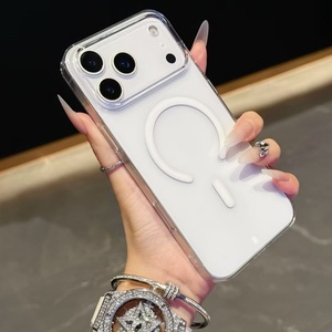 Coque de téléphone portable magnétique transparente rigide en PC anti-jaunissement style officiel pour iPhone 11 17 15 Pro Max Samsung S26 Plus <span class=keywords><strong>S22</strong></span> <span class=keywords><strong>Ultra</strong></span> - Product Image 2