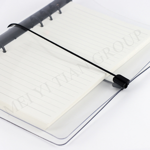 A5A6 Super Thick 1.8mm Clear PVC Loose Leaf Binder Cover 6 Black <strong>Ring</strong> Notebook Shell Elastic Bandage Journal Refillable <strong>Folder</strong> - Product Image 6