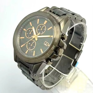 Chronograph Men Watch Forest Green Sunburst Dial Rose Gold Indexes Full Steel <b>Bracelet</b> Business Sport Waterproof Wristwatch - Product Image 1