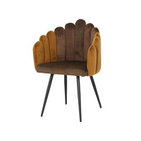 Chaise de salle à manger en velours au design moderne avec pieds en métal, durable et écologique pour l'ameublement de la maison