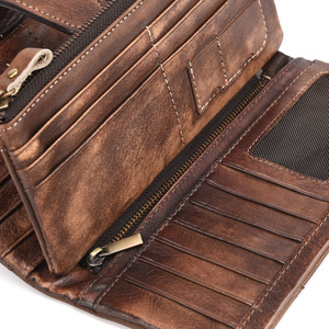<span class=keywords><strong>Portefeuille</strong></span> en cuir de vachette véritable anti-RFID pour <span class=keywords><strong>homme</strong></span>, style long de 9,5 cm, pochette antivol avec fermeture éclair sécurisée - Product Image 3