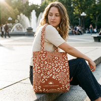 Sac fourre-tout en toile durable à imprimé léopard, lavable et résistant, pour l'école, le travail quotidien, personnalisable ODM/OEM