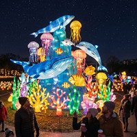 Decoración de Faroles con Forma de Grandes Animales Marinos para Parques de Diversiones, Navidad, Uso Interior/Exterior, Espectáculo de Luces para Parques Temáticos