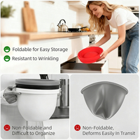 Bol mélangeur pliable en silicone pour batteur sur socle, gain de place, récipient pliable pour la pâtisserie, le pain, la pâte à gâteau, facile à nettoyer