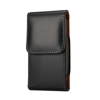 4.7 à 6.9 ''pochette de téléphone universelle étui en cuir uni vertical étui ceinture Clip hommes couverture pour Iphone 16 pour Samsung / Xiaomi