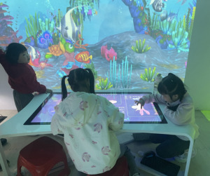 Jeu de projection interactive AR sur mur, projecteur mural sensible au toucher pour enfants, <span class=keywords><strong>équipement</strong></span> de divertissement pour aire de jeux intérieure, jeux doux - Product Image 4
