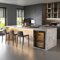 Comptoir de bar en céramique luxueux, adapté aux restaurants de villas, aux bars, aux cafés et aux zones de réception d'hôtels.