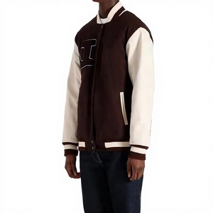Veste de survêtement en cuir respirant de haute qualité, col montant, à capuche, avec logo sur le devant, veste d'hiver - Product Image 3
