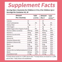 Bonbons gélifiés multivitaminés véganes pour enfants, 13 vitamines essentielles naturelles, soutien immunitaire, énergie, sans sucre, saveur fraise, 90 unités