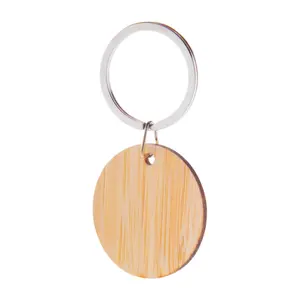 Porte-clés en bambou, merchandising durable - Product Image 1