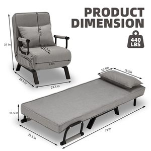 Sofá Cama Convertible 3 en 1 con Respaldo Ajustable de 5 Posiciones, Diseño Moderno para Sala de Estar y Uso en Hoteles, Mejor Vendedor, Buen <span class=keywords><strong>Precio</strong></span> - Product Image 5