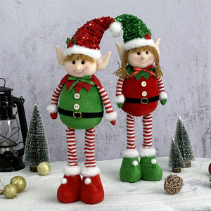 Ornements de poupée rétractables elfe de Noël faits à la main nouveau produit pour enfants ornement d'elfe suspendu aux jambes cadeau pour enfants en gros disponible - Product Image 2