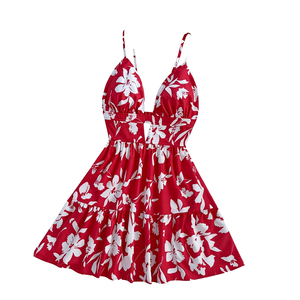 Vestidos de Verano para Mujer, Estilo Bohemio, Floral, Transpirable, con Tirantes Finos, Cuello en V, Holgado, Largo Maxi, Estilo Casual de Playa, Talla Única - Product Image 1