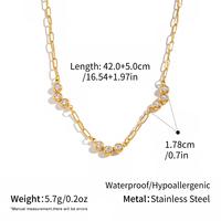 Collier personnalisé en zircon pour femme, chaîne en acier inoxydable 316L doré, collier ras du cou pour usage quotidien, superposition, cadeau