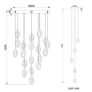 Minimalist Luxury Style Villa Living Room Dining Room Bathroom LED Glass Pendant <b>Light</b> - Product Image 2