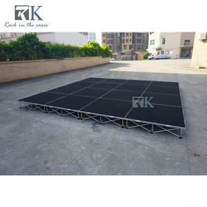 Black Aluminum Stage Portable Flight Case with <b>Wheels</b> Mobile for Equipment Storage Stage - Product Image 2