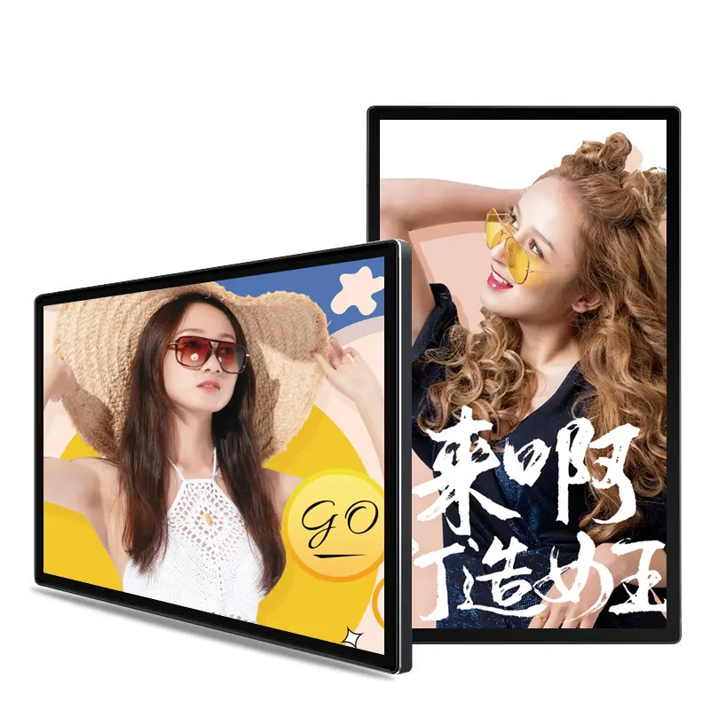 ファッションスタイル43インチ広告プレーヤーディスプレイデジタルサイネージディスプレイ壁掛け垂直水平LCDスクリーン