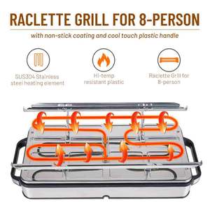 <span class=keywords><strong>Barbecue</strong></span> coréen d'intérieur à raclette pour 8 <span class=keywords><strong>personnes</strong></span>, avec prise EU, poêles électriques détachables et antiadhésives en PTFE, sans fumée, pour 8 <span class=keywords><strong>personnes</strong></span> - Product Image 4