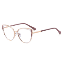 MS 82186 2024 Nouvelle monture de lunettes de vue pour femmes TR90+Métal, œil de chat, optique, anti-lumière bleue, lunettes personnalisées avec logo, mode colorée