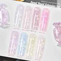 Gel d'extension pour ongles HEMA&TPO Free Sweet Heart, faible odeur, longue tenue, gel dur pour nail art, étiquette privée personnalisée