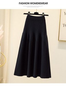 Falda de punto grueso de longitud media, nueva, adelgazante, versátil, estilo A, para mujer, otoño 2026, <span class=keywords><strong>al</strong></span> <span class=keywords><strong>por</strong></span> <span class=keywords><strong>mayor</strong></span> - Product Image 2