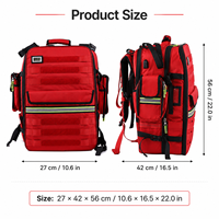 Tas Ransel Darurat Logo Kustom Grosir Panel Surya USB Anti Maling Tahan Air Pertolongan Pertama Luar Ruangan Penyelamatan Bencana